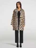 Oversized Canvas Jacket Leopard Print