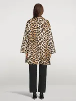 Oversized Canvas Jacket Leopard Print