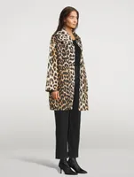 Oversized Canvas Jacket Leopard Print