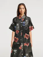 Silk Linen Shirt Floral Print