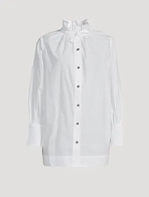 Cotton Poplin Tie-String Shirt