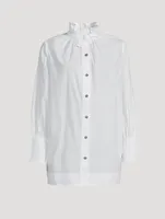 Cotton Poplin Tie-String Shirt