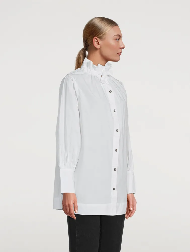 Cotton Poplin Tie-String Shirt