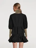 Cotton Poplin Peplum Blouse