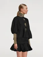 Cotton Poplin Peplum Blouse