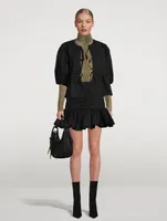 Cotton Poplin Peplum Blouse