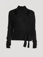 Brushed Alpaca Wrap Blouse