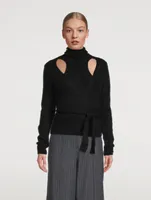 Brushed Alpaca Wrap Blouse
