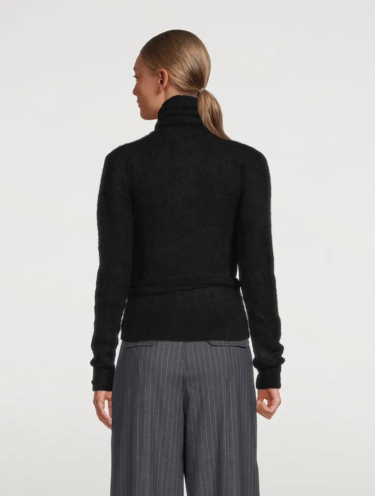 Brushed Alpaca Wrap Blouse