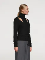 Brushed Alpaca Wrap Blouse