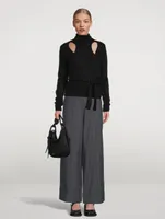 Brushed Alpaca Wrap Blouse