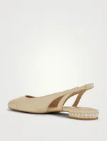 Pearl Leather Slingback Flats