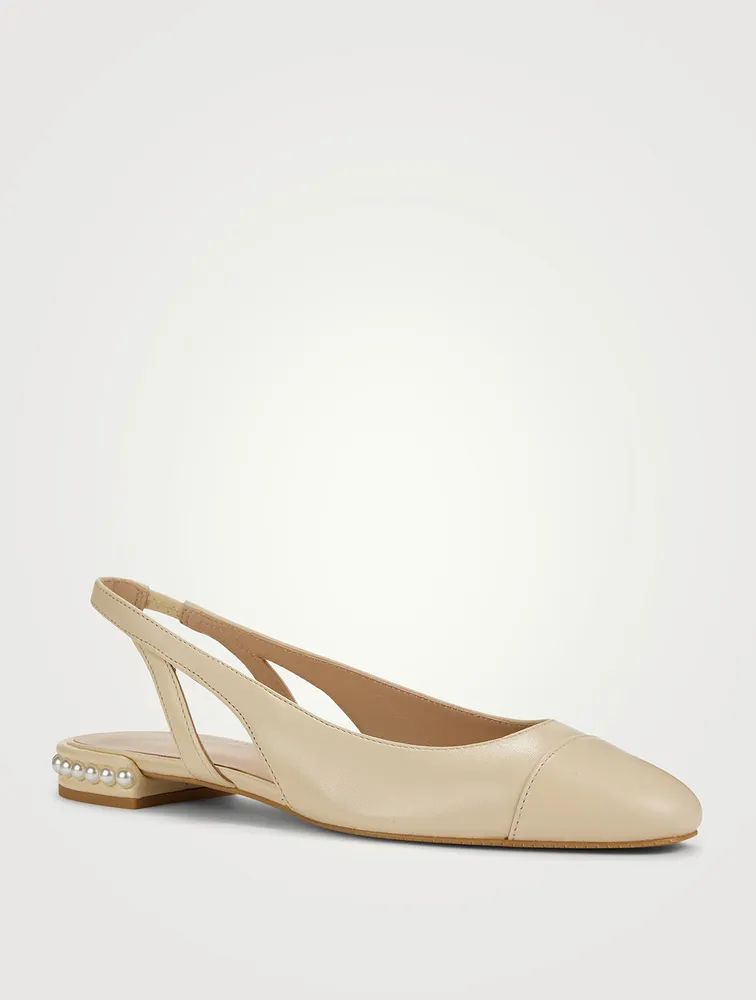 Pearl Leather Slingback Flats