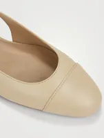 Pearl Leather Slingback Flats