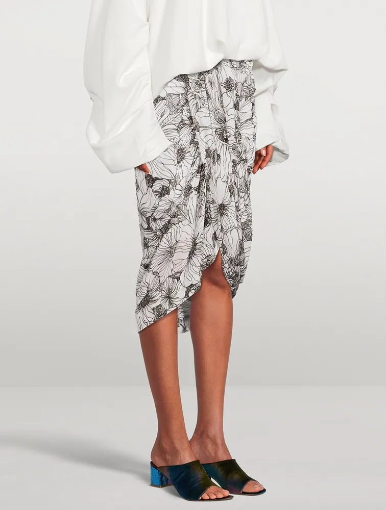 Sabrina Wrap Skirt In Floral Print