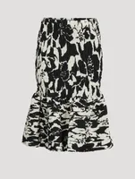 Saturn Printed Smocked Midi Skirt Floral Print