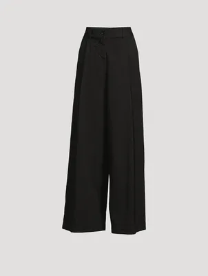 Podium Cotton Wide-Leg Pants