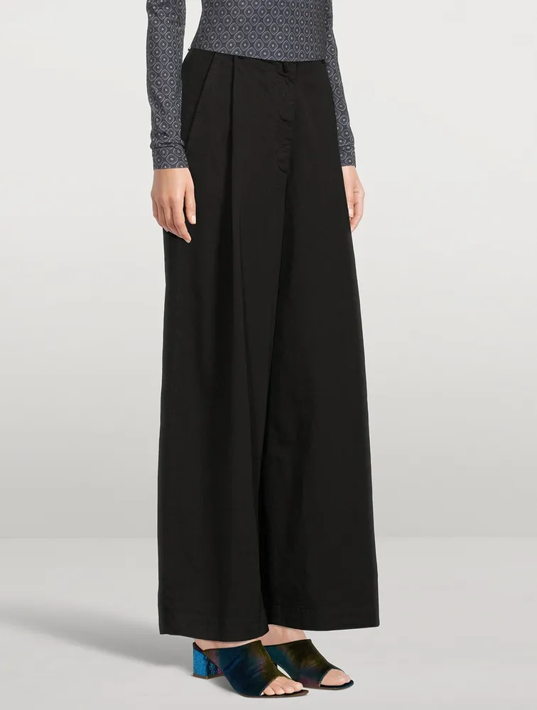 Podium Cotton Wide-Leg Pants