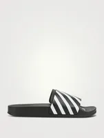 Diagonal Stripes PVC Slide Sandals