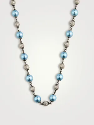 Nialaya x Holt Renfrew Blue Pearl Choker Necklace