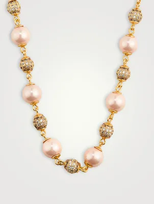 Nialaya x Holt Renfrew Pink Pearl Choker Necklace