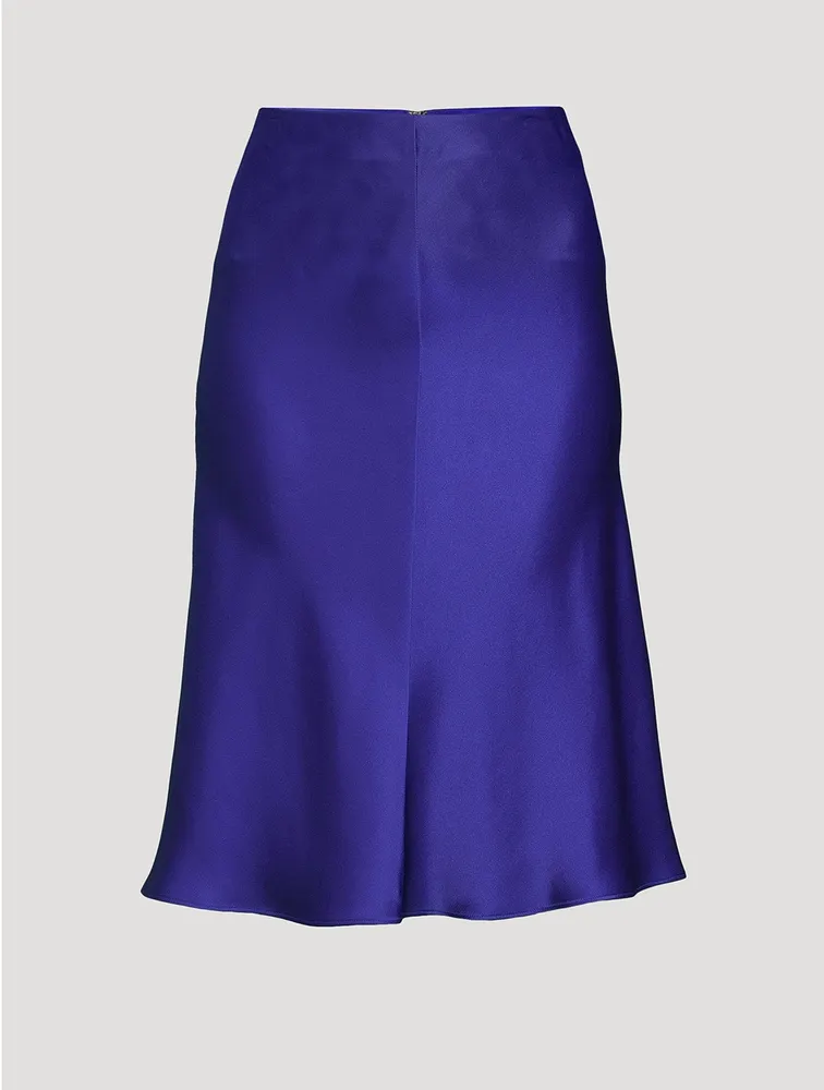 Satin Midi Slip Skirt