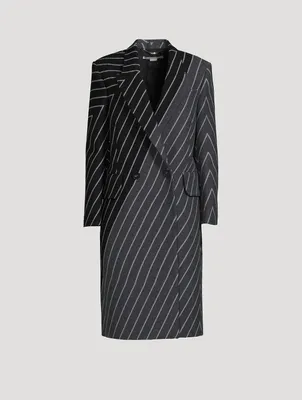 Wool-Blend Variegated Stripe Coat