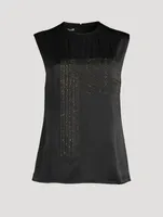 Fringed Cotton Top With Gunmetal Chain