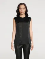 Fringed Cotton Top With Gunmetal Chain