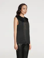 Fringed Cotton Top With Gunmetal Chain