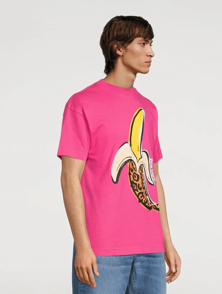 Palm Angels Leopard Banana Classic T-Shirt White/Yellow