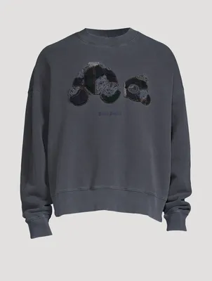Cotton Sweatshirt With Patchwork Bear