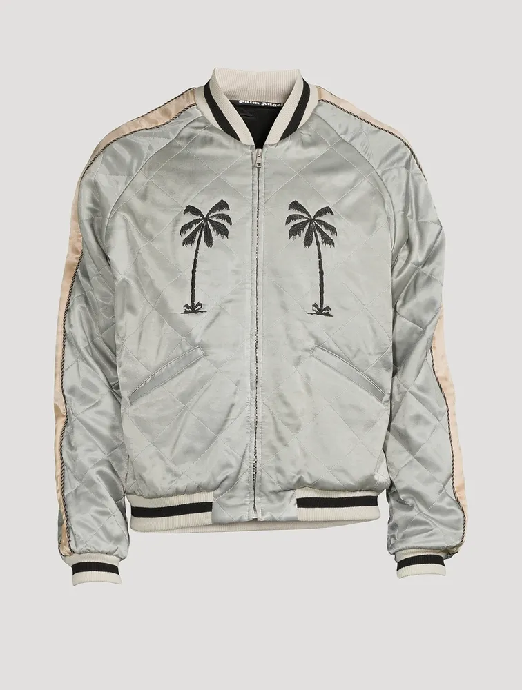 Life Is Palm Quilted Bomber Jacket