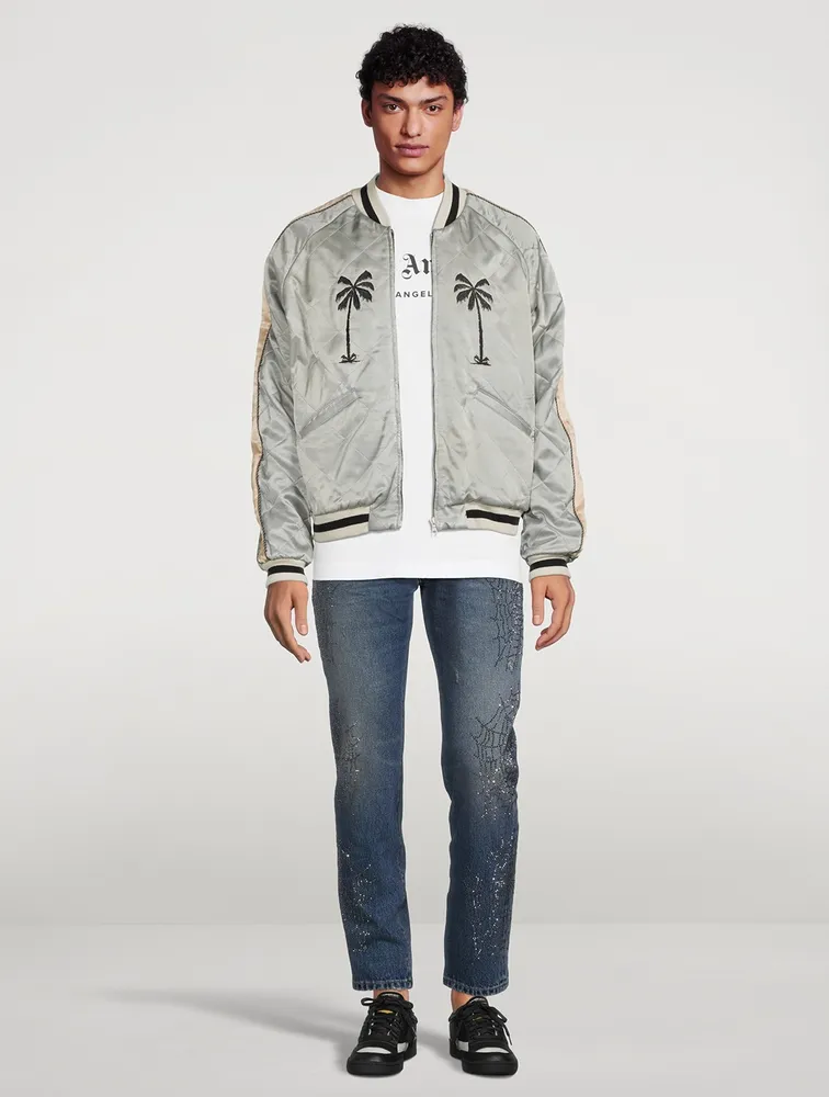 Life Is Palm Quilted Bomber Jacket