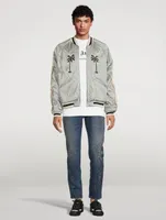 Life Is Palm Quilted Bomber Jacket