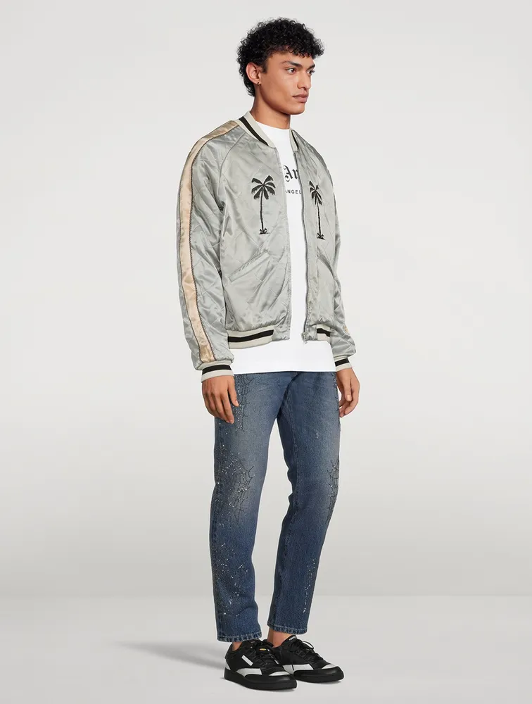 Life Is Palm Quilted Bomber Jacket