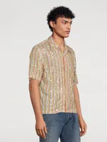 Rainbow Sequins Bowling Shirt