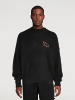 Sprayed Palm Wool-Blend Intarsia Sweater