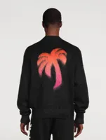 Sprayed Palm Wool-Blend Intarsia Sweater