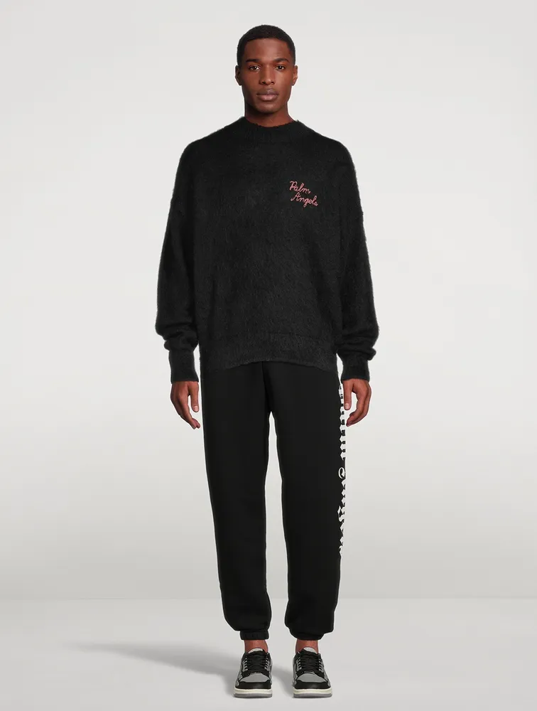 Sprayed Palm Wool-Blend Intarsia Sweater