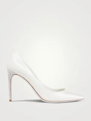 Yasmine Crystal-Heel Satin Pumps