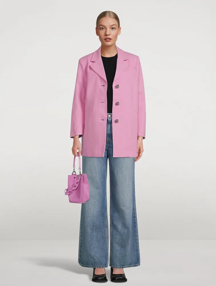 Oversized Blazer With Crystal Buttons
