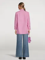 Oversized Blazer With Crystal Buttons