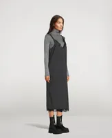 Suiting Midi Dress With Lace Trim