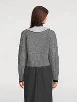 Cable-Knit Cardigan With Crystal Buttons