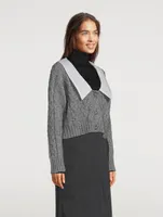 Cable-Knit Cardigan With Crystal Buttons