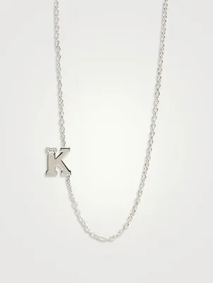 Love Letter Gold K Initial Single Diamond Necklace