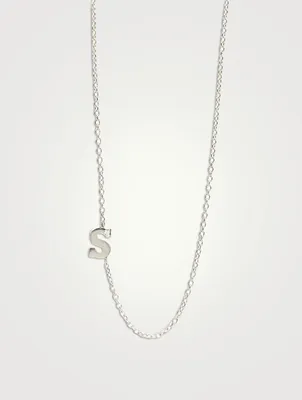Love Letter White Gold S Initial Single Diamond Necklace