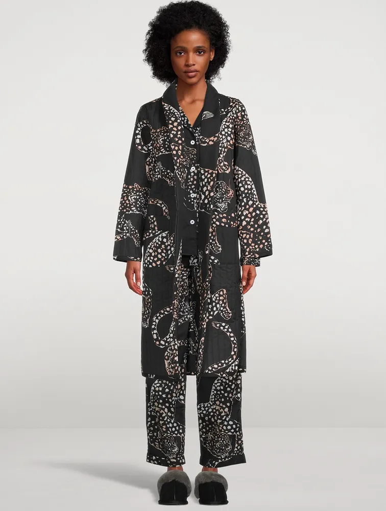 Quilted Cotton Robe In Jag Print