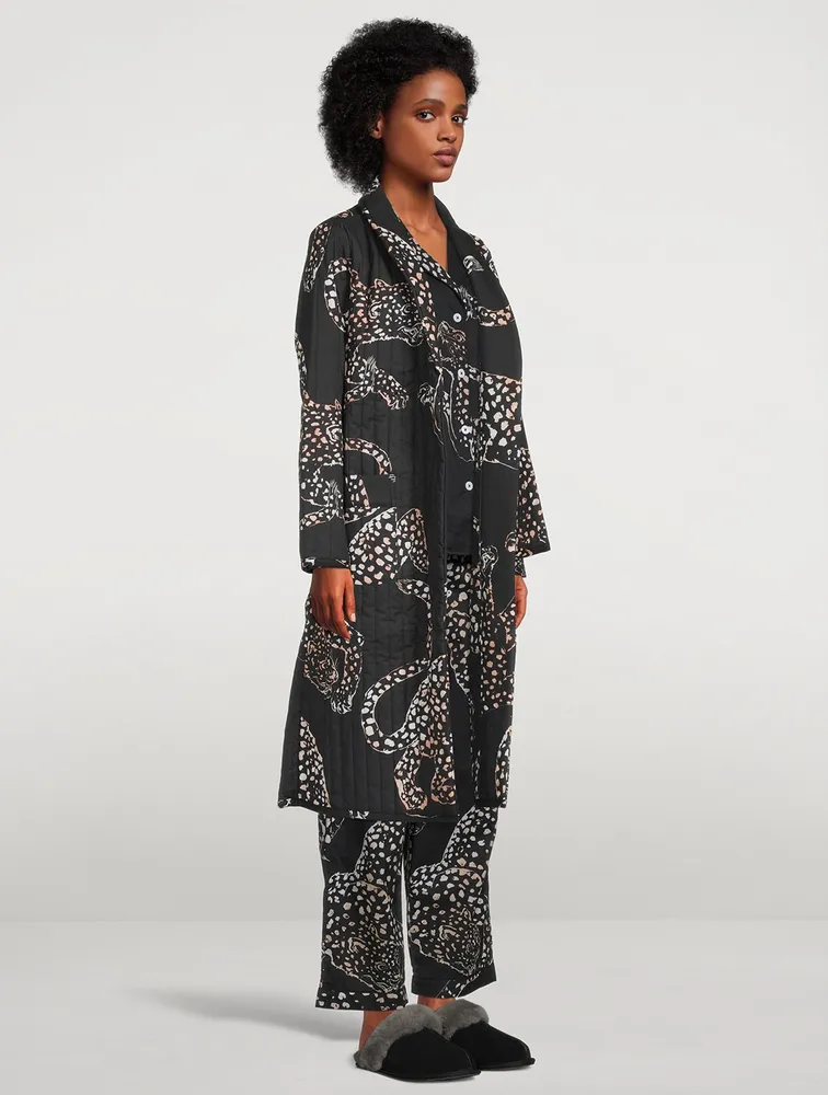 Quilted Cotton Robe In Jag Print